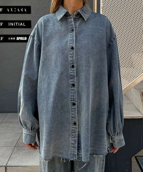 CIAOPANIC(チャオパニック)の「オーバーダイデニムシャツ(シャツ/ブラウス・レディース・ブルー・ONE SIZE)」の18枚目の写真