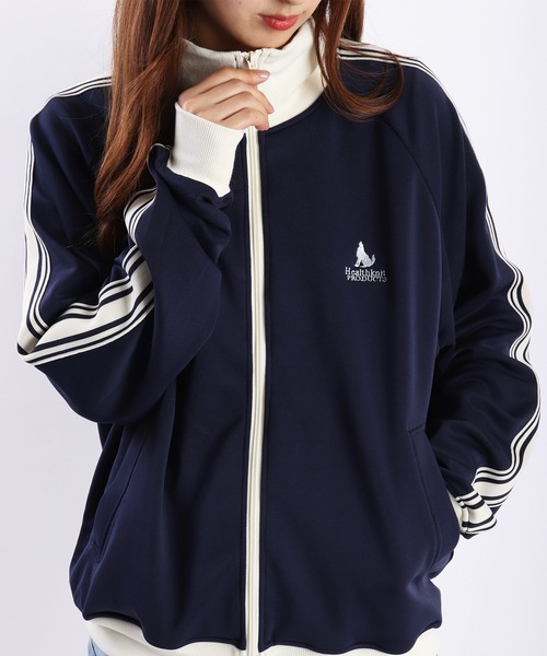 HealthknitProduct 袖ライン ワンポイント刺繍 トラックジャケット