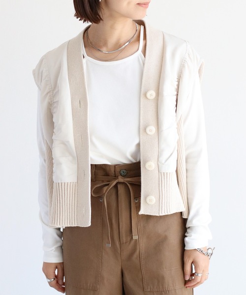 cepo（セポ）の「アメスリレイヤードロングスリーブTee（Tシャツ/カットソー・レディース・ホワイト×ブラック/ブラウン/オフホワイト/ブラック・M）」の17枚目の写真