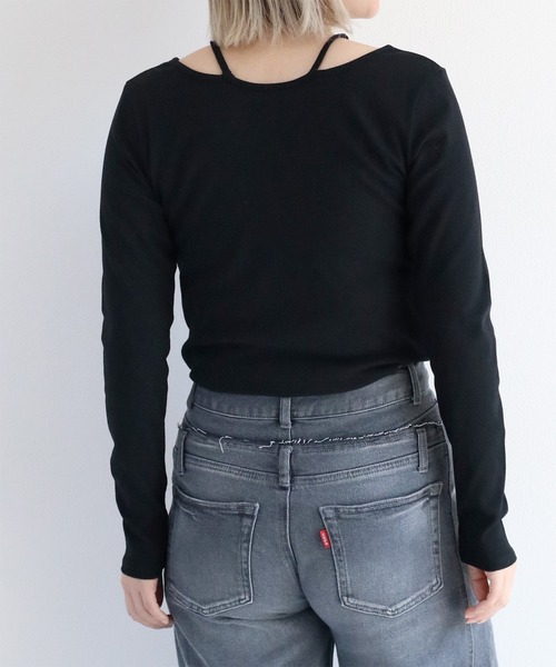 cepo（セポ）の「アメスリレイヤードロングスリーブTee（Tシャツ/カットソー・レディース・ホワイト×ブラック/ブラウン/オフホワイト/ブラック・M）」の9枚目の写真