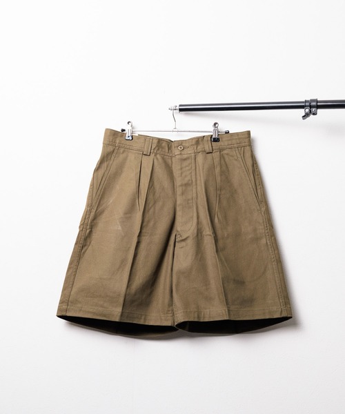 HOUSTON(ヒューストン)の「『HOUSTON / ヒューストン』FRENCH AIRFORCE SHORTS / フランス空軍ショーツ(その他パンツ・メンズ・オリーブ/ブラック・X-LARGE/LARGE/MEDIUM/SMALL)」の1枚目の写真