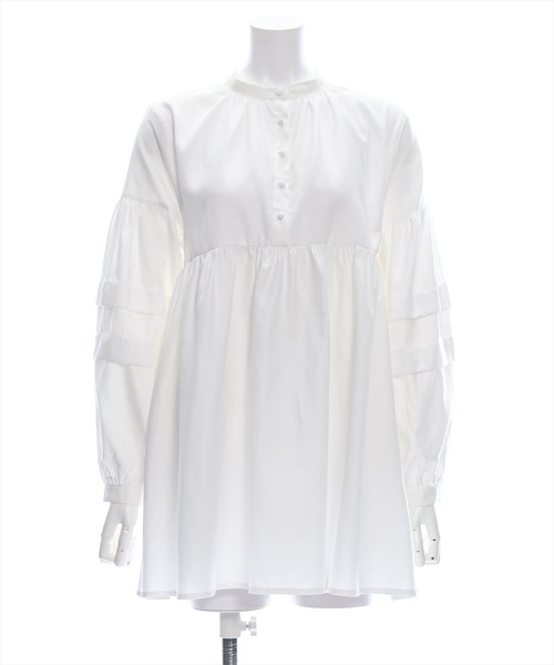 clear（クリア）の「ピーチ起毛袖タックチュニック/ブラウス [大人 カジュアル 着回し力抜群]≪再入荷≫（チュニック・レディース・チャコールグレー/オフホワイト/ミント・F）」の11枚目の写真