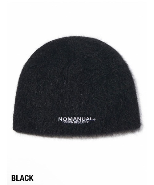 NOMANUAL（NOMANUAL）の「【NOMANUAL】NM HAIRY BEANIE  / 【ノーマニュアル】ヘアリーロゴビーニー（ニットキャップ/ビーニー・メンズ・ブラック/ライトピンク/クリーム/ライトグレー/チャコール・ONE SIZE）」の8枚目の写真