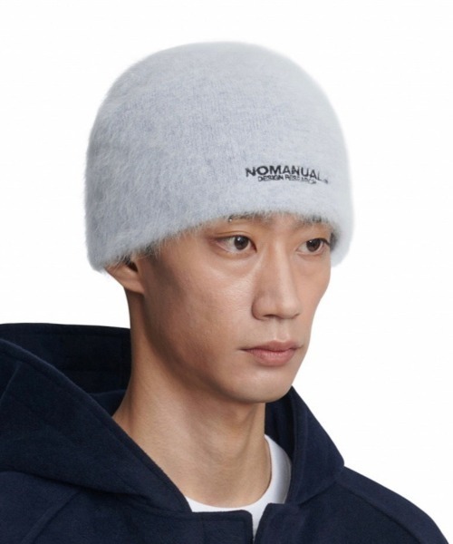 NOMANUAL（NOMANUAL）の「【NOMANUAL】NM HAIRY BEANIE  / 【ノーマニュアル】ヘアリーロゴビーニー（ニットキャップ/ビーニー・メンズ・ブラック/ライトピンク/クリーム/ライトグレー/チャコール・ONE SIZE）」の10枚目の写真