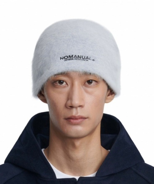 NOMANUAL（NOMANUAL）の「【NOMANUAL】NM HAIRY BEANIE  / 【ノーマニュアル】ヘアリーロゴビーニー（ニットキャップ/ビーニー・メンズ・ブラック/ライトピンク/クリーム/ライトグレー/チャコール・ONE SIZE）」の11枚目の写真