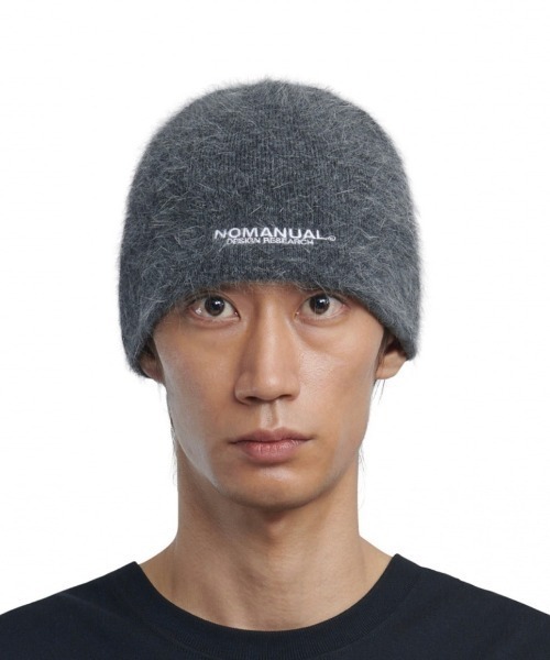NOMANUAL（NOMANUAL）の「【NOMANUAL】NM HAIRY BEANIE  / 【ノーマニュアル】ヘアリーロゴビーニー（ニットキャップ/ビーニー・メンズ・ブラック/ライトピンク/クリーム/ライトグレー/チャコール・ONE SIZE）」の14枚目の写真