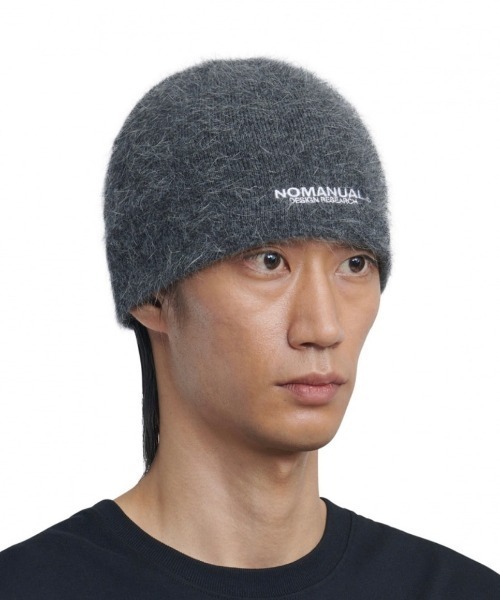 NOMANUAL（NOMANUAL）の「【NOMANUAL】NM HAIRY BEANIE  / 【ノーマニュアル】ヘアリーロゴビーニー（ニットキャップ/ビーニー・メンズ・ブラック/ライトピンク/クリーム/ライトグレー/チャコール・ONE SIZE）」の15枚目の写真