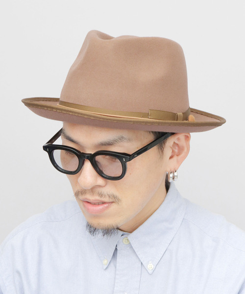 Ruben(ルーベン)の「オーストラリア産ウール フェルト ミドルブリム 中折れハット おりたたみ可(ハット・メンズ・ブラック/グレイッシュベージュ/ベージュ・FREE)」の5枚目の写真