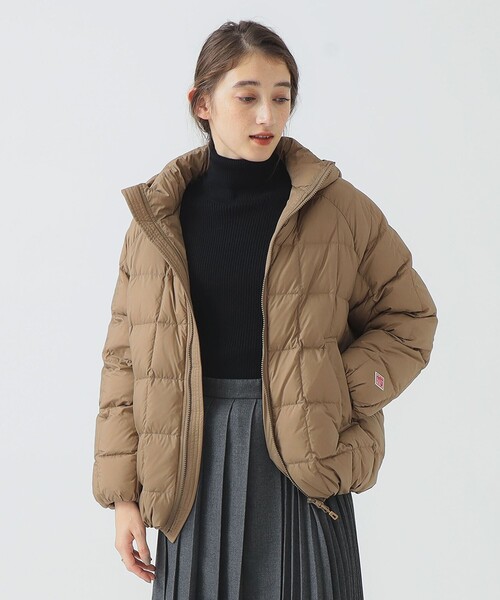 美品✨DANTON ダウンジャケット　ベージュ Danton 「DANTON」 ワンポイントダウンジャケット 34 ベージュ