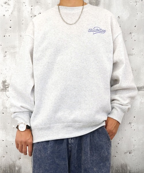 Burner(バーナー)の「【GROOVY STORE】サガラ刺繍 オーバーサイズスウェットクルー裏起毛(スウェット・メンズ・ブラック/ダークグリーン/ブラウン/ライトブラック/スミクロ/ホワイト×ライトグレー/ホワイト×グレー/杢グレー/ブラック系2/ネイビー系/グレー系/ホワイト系/ホワイト系2/ダークグリーン系2/ダークブラウン/ブラック系3・LL/M/L)」の19枚目の写真