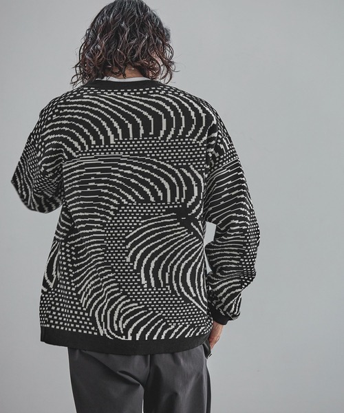 HEREIAM（ヘレイアム）の「【HEREIAM MEN】WAVERORMカーディガン（カーディガン/ボレロ・メンズ・ブラック/ライトピンク・MEDIUM/LARGE）」の12枚目の写真