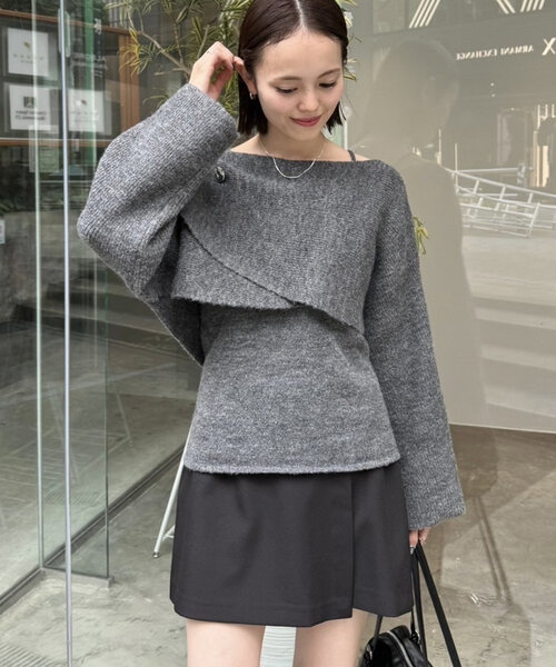 mystic（ミスティック）の「【3点セット】クロスニットキャミSET