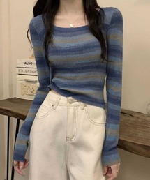 SPIGA | ｵﾝﾌﾞﾚーﾎﾞｰﾀﾞｰﾄｯﾌﾟｽ(Tシャツ/カットソー)