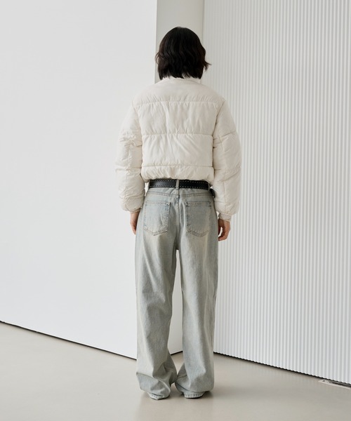 UNE MANSION(ユヌマンション)の「ポケットジッパークロップドジップアップ中綿ジャンバー ぺディン(ダウンジャケット/コート・レディース・ブラウン/ブラック/アイボリー・FREE)」の17枚目の写真