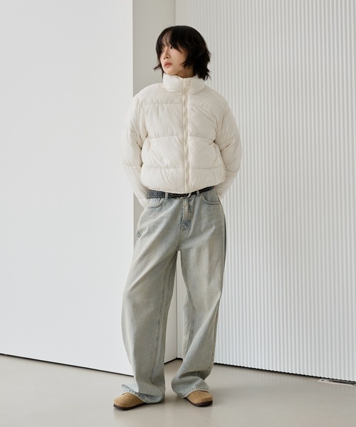 UNE MANSION(ユヌマンション)の「ポケットジッパークロップドジップアップ中綿ジャンバー ぺディン(ダウンジャケット/コート・レディース・ブラウン/ブラック/アイボリー・FREE)」の18枚目の写真