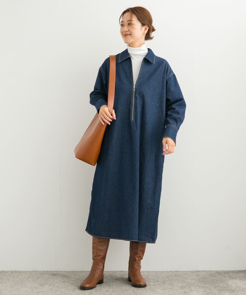 atelier gg デニムワンピース 18. 19ハーフ セール】デニムハーフジップワンピース(ワンピース)|URBAN