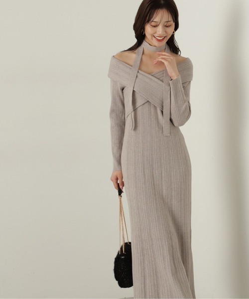 PROPORTION BODY DRESSING（プロポーションボディドレッシング）の「チョーカーニットワンピース / 1215140009（ワンピース・レディース・ブラック/グレー・SMALL/MEDIUM）」の19枚目の写真