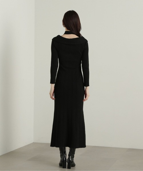 PROPORTION BODY DRESSING（プロポーションボディドレッシング）の「チョーカーニットワンピース / 1215140009（ワンピース・レディース・ブラック/グレー・SMALL/MEDIUM）」の12枚目の写真