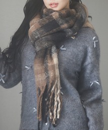 SAISON DE PAPILLON | 大判タイプなチェック柄マフラー(マフラー)