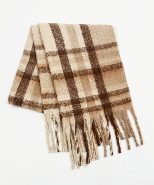 SAISON DE PAPILLON(セゾンドパピヨン)の「大判タイプなチェック柄マフラー(マフラー・レディース・ベージュ/ブラック/グリーン/ブラウン・フリー)」の13枚目の写真