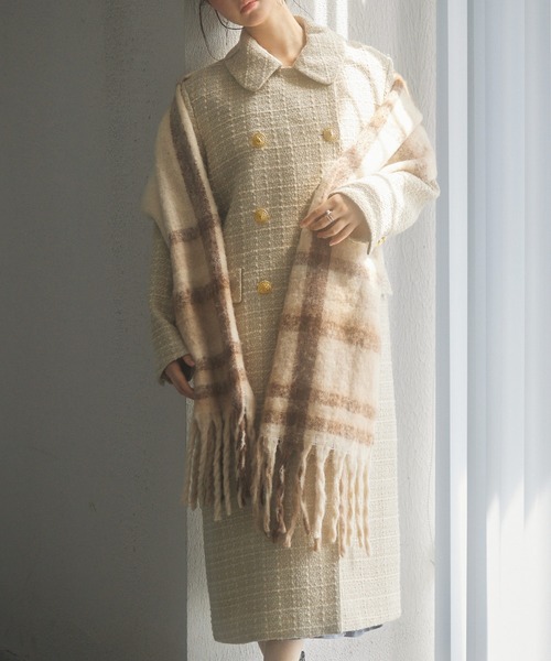 SAISON DE PAPILLON(セゾンドパピヨン)の「大判タイプなチェック柄マフラー(マフラー・レディース・ベージュ/ブラック/グリーン/ブラウン・フリー)」の19枚目の写真