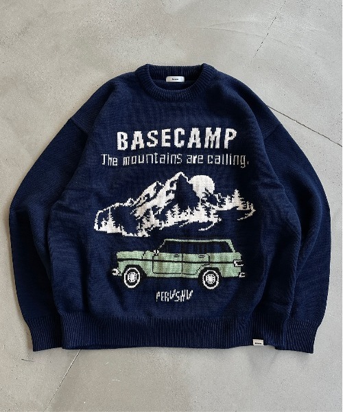 Perushu（ペルーシュ）の「デザインアソートジャガードニット（ニット/セーター・メンズ・ブルー/チャコールグレー/ブラック/アイボリー/ブラウン/ライトグレー/ネイビー・LARGE/MEDIUM）」の6枚目の写真