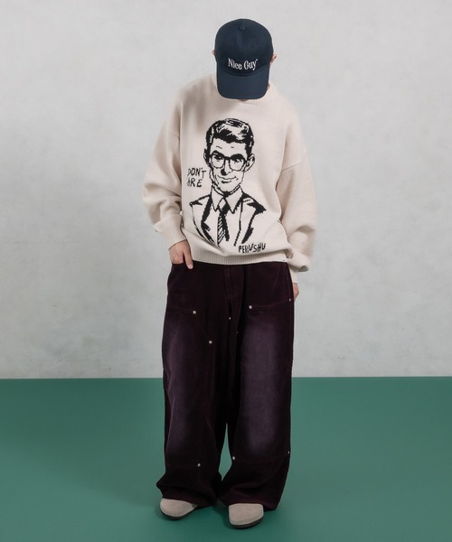 Perushu（ペルーシュ）の「デザインアソートジャガードニット（ニット/セーター・メンズ・ブルー/チャコールグレー/ブラック/アイボリー/ブラウン/ライトグレー/ネイビー・LARGE/MEDIUM）」の21枚目の写真