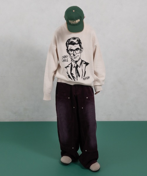 Perushu（ペルーシュ）の「デザインアソートジャガードニット（ニット/セーター・メンズ・ブルー/チャコールグレー/ブラック/アイボリー/ブラウン/ライトグレー/ネイビー・LARGE/MEDIUM）」の22枚目の写真