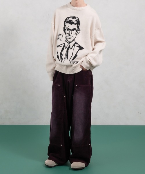 Perushu（ペルーシュ）の「デザインアソートジャガードニット（ニット/セーター・メンズ・ブルー/チャコールグレー/ブラック/アイボリー/ブラウン/ライトグレー/ネイビー・LARGE/MEDIUM）」の16枚目の写真