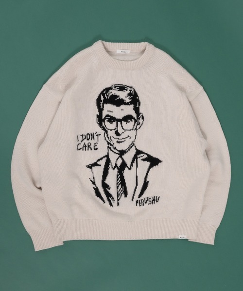 Perushu（ペルーシュ）の「デザインアソートジャガードニット（ニット/セーター・メンズ・ブルー/チャコールグレー/ブラック/アイボリー/ブラウン/ライトグレー/ネイビー・LARGE/MEDIUM）」の8枚目の写真