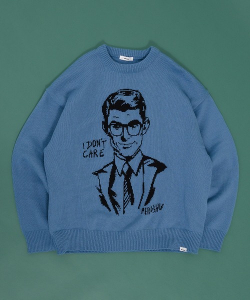 Perushu（ペルーシュ）の「デザインアソートジャガードニット（ニット/セーター・メンズ・ブルー/チャコールグレー/ブラック/アイボリー/ブラウン/ライトグレー/ネイビー・LARGE/MEDIUM）」の9枚目の写真