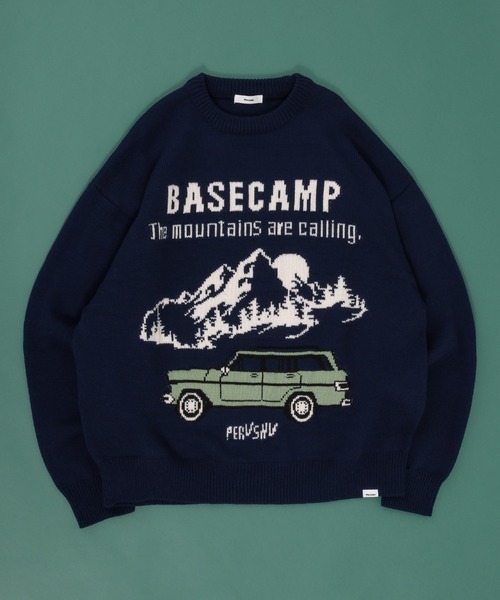 Perushu（ペルーシュ）の「デザインアソートジャガードニット（ニット/セーター・メンズ・ブルー/チャコールグレー/ブラック/アイボリー/ブラウン/ライトグレー/ネイビー・LARGE/MEDIUM）」の11枚目の写真