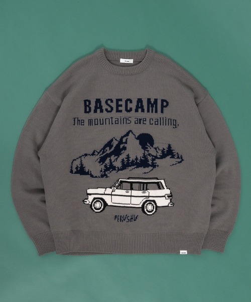 Perushu（ペルーシュ）の「デザインアソートジャガードニット（ニット/セーター・メンズ・ブルー/チャコールグレー/ブラック/アイボリー/ブラウン/ライトグレー/ネイビー・LARGE/MEDIUM）」の12枚目の写真