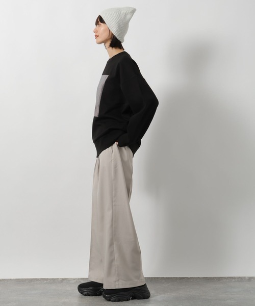 LAKOLE（ラコレ）の「箔プリント裏起毛プルオーバー / 240572（スウェット・レディース・ブラック/オフホワイト/グレー・FREE）」の19枚目の写真