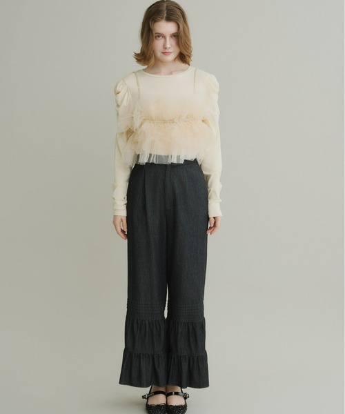 Olu.（オルドット）の「ショルダーデザインカラーカットソー（Tシャツ/カットソー・レディース・ホワイト/イエロー/ミント・FREE）」の7枚目の写真