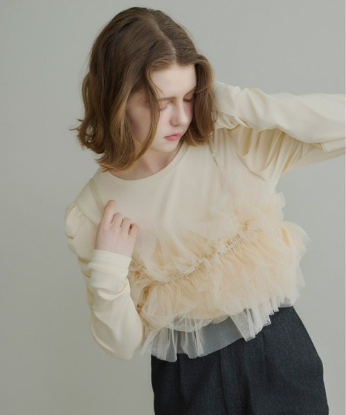 Olu.（オルドット）の「ショルダーデザインカラーカットソー（Tシャツ/カットソー・レディース・ホワイト/イエロー/ミント・FREE）」の4枚目の写真