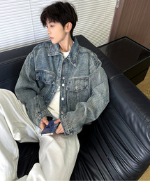 EFFECTION（エフェクション）の「【neos】ルーズシルエット ヴィンテージウォッシュ ショート丈 デニム ジャケット（デニムジャケット）」