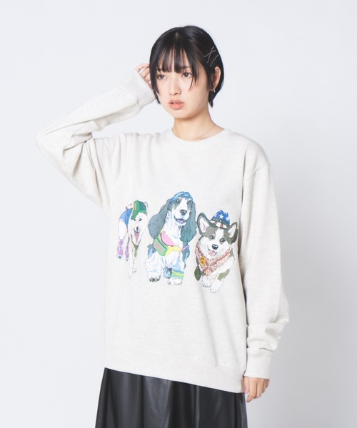 セール】【CORISCO/コリスコ】裏毛アニマルプリントトレーナー