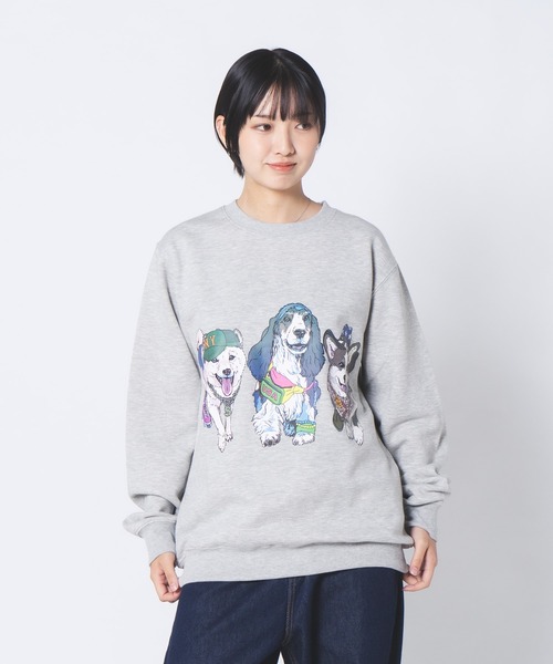 セール】【CORISCO/コリスコ】裏毛アニマルプリントトレーナー