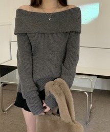 Ritzy | オフショルダー リブニット長袖トップス(ニット/セーター)
