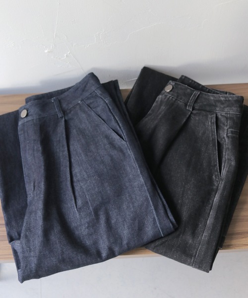 cheriella（シェリエラ）の「【HER CLOSET×cheriella】ハイウエストタックワイドデニムパンツ HIGH WAIST TUCK WIDE DENIM PANTS（デニムパンツ・レディース・ブラック/インディゴブルー・L/M/S）」の19枚目の写真