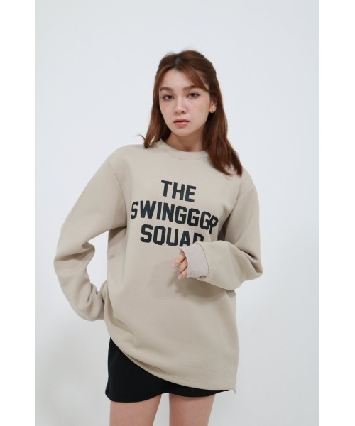 SWINGGGR（スウィンガー）の「SWINGGGR/スウィンガー/SIDE ZIP PUNCH CREW（スウェット・メンズ・ブラック/ベージュ・1/2/4/3）」の2枚目の写真