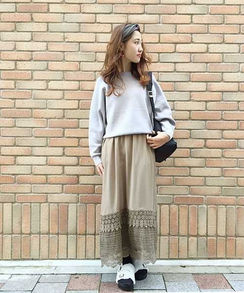 mystic（ミスティック）の「【mystic】ウォッシャブルドルマンニット（ニット/セーター・レディース・ブルー/グレー/オフホワイト/キャメル・ﾌﾘ-）」の12枚目の写真