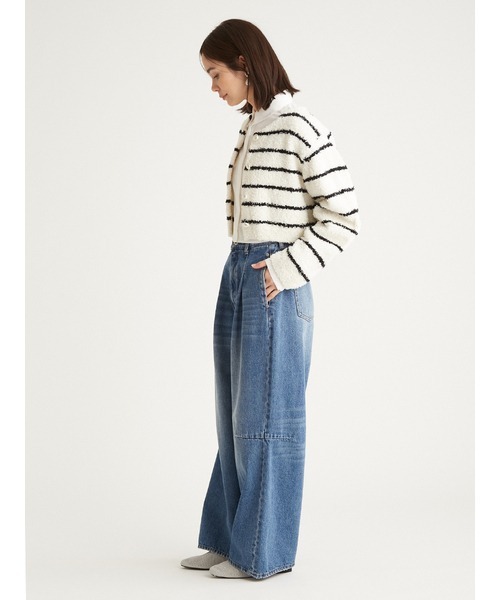 emmi(エミ)の「リサイクルコットンタックデニムパンツ(デニムパンツ・レディース・ブラック/インディゴブルー・0/1)」の15枚目の写真