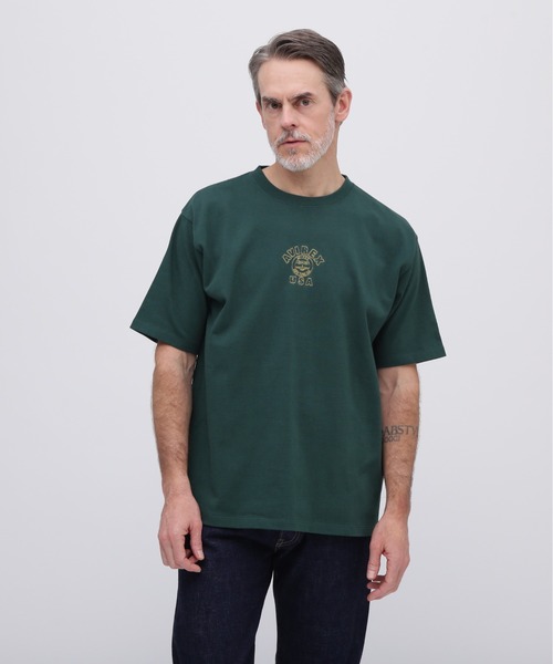 AVIREX(アヴィレックス)の「《WEB&DEPOT限定》ONE POINT EMB T-SHIRT"VARSITY LOGO" / ワンポイントロゴ 刺繍 半袖Tシャツ / AVIREX / アヴィレックス(Tシャツ/カットソー・メンズ・ホワイト/ブラック/ダークグリーン/ピンク・MEDIUM/LARGE/X-LARGE/XX-LARGE)」の16枚目の写真