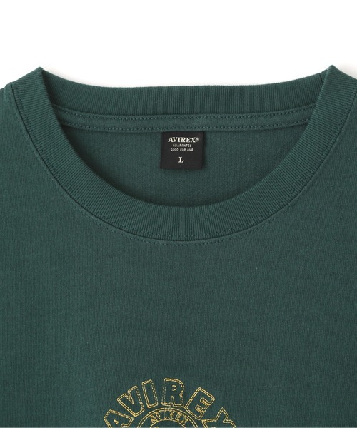 AVIREX(アヴィレックス)の「《WEB&DEPOT限定》ONE POINT EMB T-SHIRT"VARSITY LOGO" / ワンポイントロゴ 刺繍 半袖Tシャツ / AVIREX / アヴィレックス(Tシャツ/カットソー・メンズ・ホワイト/ブラック/ダークグリーン/ピンク・MEDIUM/LARGE/X-LARGE/XX-LARGE)」の13枚目の写真