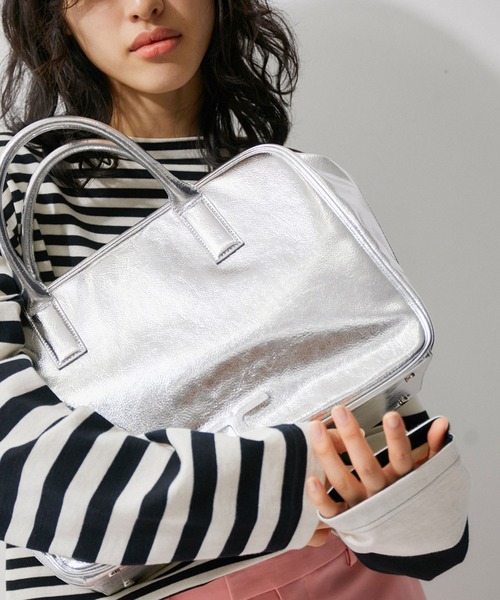 【新品未使用】アダムエロペ　ロゴボストンビッグバッグ　完売品 再入荷】・【サステナブル】ロゴボストンビッグバッグ（ボストン