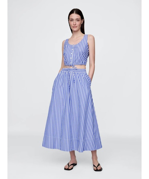 GAP(ギャップ)の「ポプリン マキシスカート(スカート・レディース・ベージュ/ブラック/オフホワイト/ホワイト×ブルー・M/S/XXS/XS/L)」の13枚目の写真