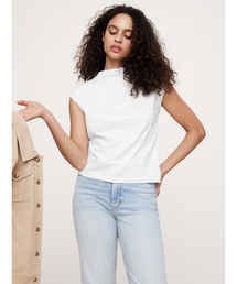 Banana Republic（バナナリパブリック）の「シルキー コットン モックネックトップス（Tシャツ/カットソー）」