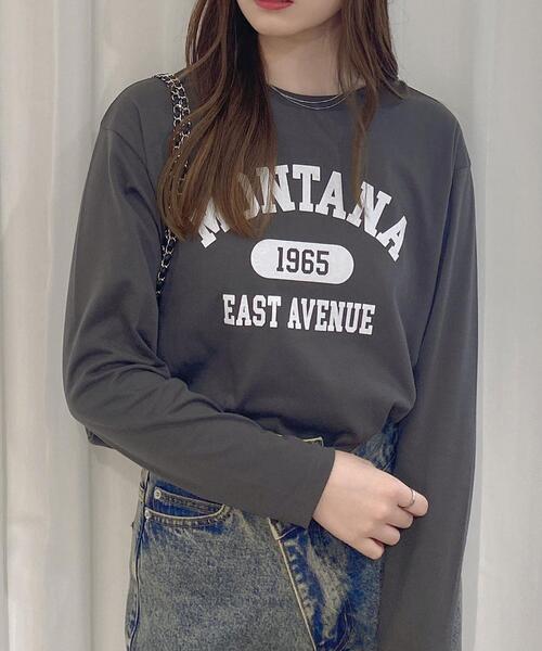 INGNI（イング）の「アソートロゴロングTシャツ（Tシャツ/カットソー・レディース・グレー系6/ブラック×ホワイト/ブラック×シルバー/ホワイト系その他2/ホワイト×シルバー/ブラック系その他/ホワイト×ブラック/ライトグレー系6/ベージュ系7・M）」の7枚目の写真